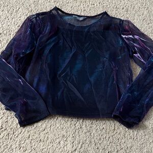 Primark Iridescent Mesh Long Sleeve Blouse 5/$25 💚❤️